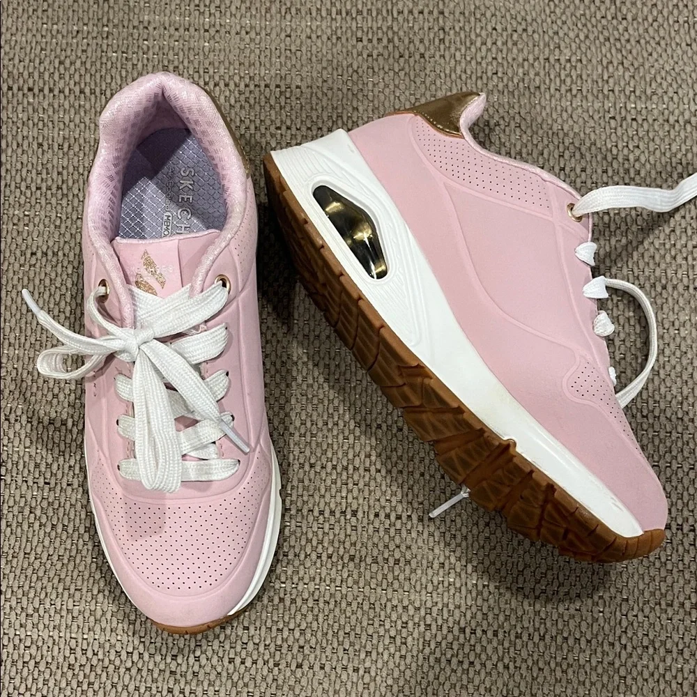 Skechers Kid’s Light Pink Lace-Up Sneakers - Picture 5 of 7